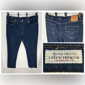 Levi’s Premium 511 Jeans Size 40x32.5 (Tag 40x34) Dark‎ Wash Blue Stretch Denim